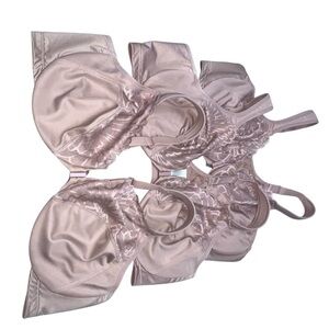 Elegant Lace Women's Bra in Tan Set of 3 size 46C